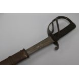 A 19th century British cavalry sabre with scabbard