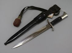 A WWII German III Reich K 98 dress bayonet, the blade stamped with maker's name, Horst Wolff,