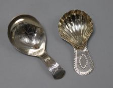 Two George III silver caddy spoons including one by Josiah Snatt, London, 1803.