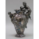 A WMF figurative vase decorated with a fisherman