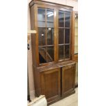 An Edwardian oak bookcase, W.94cm