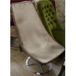 A 1960s/70s canvas and chrome swivel chair