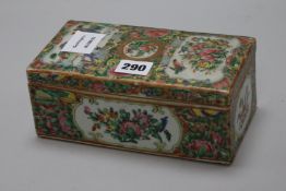 A Canton famille rose writing box