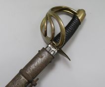 A 19th Century French cavalry sabre with scabbard