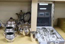 A quantity of plated wares and silver cutlery