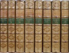 Milton, John - The Works, 8 vols, calf, gilt, Bickes and Bush, London 1863