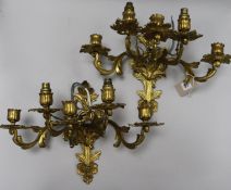 A pair of ormolu wall sconces