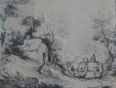 After GainsboroughlithographHorse cart on a lane10 x 13in.