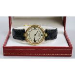 A lady's silver gilt Must de Cartier quartz wrist watch, with Cartier leather strap with