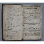 Fuller, Thomas - Pharmacopoeia Extemporanea, 1st edition, 12mo, calf, London 1701