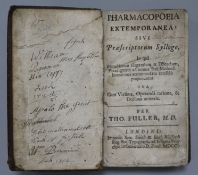 Fuller, Thomas - Pharmacopoeia Extemporanea, 1st edition, 12mo, calf, London 1701