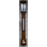 Pillischer, London, Victorian oak barometer H.98cm