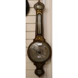 A Victorian rosewood and gilt wheel barometer, W.30cm