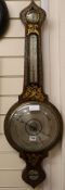 A Victorian rosewood and gilt wheel barometer, W.30cm