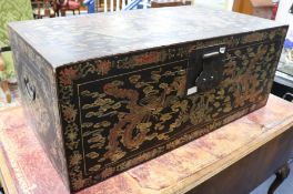 A large Chinese export lacquer chest W.115cm