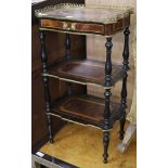 A French inlaid etagere, circa 1900 W.46cm