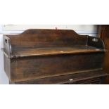 A stained deal seat/blanket box, W.122cm