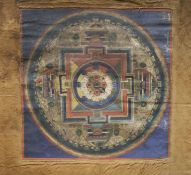 A 19th century Tibetan painted mandala thangka