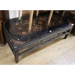 A Chinese export lacquer rectangular topped table, W.115cm