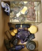A collection of Chinese snuff bottles and hardstone carvings