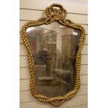 A small double ropework framed wall mirror by Beaumont and Fletcher, W.61cm