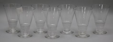 Five Lalique glasses