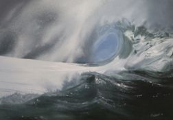 Peter Westcottoil on canvas'Eye of the wave break'signed and dated '9690 x 120cm