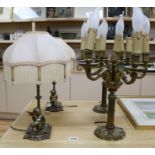 Two pairs of French lamps