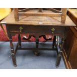 A mid 18th century oak side table, W.79cm