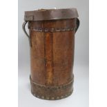 A leather fire bucket