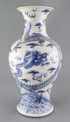 A Chinese blue and white 'dragon' vase, late 19th century