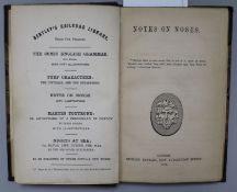 [Eden, Warwick] - Notes on Noses, 12mo, half morocco with marbled boards, London 1852