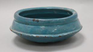 A Chinese turquoise glazed bowl, Jun style