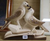 An Art Deco model of love birds