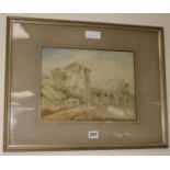 Samuel Prout (1783-1852)watercolourFigures beside Italian ruins9 x 12in.