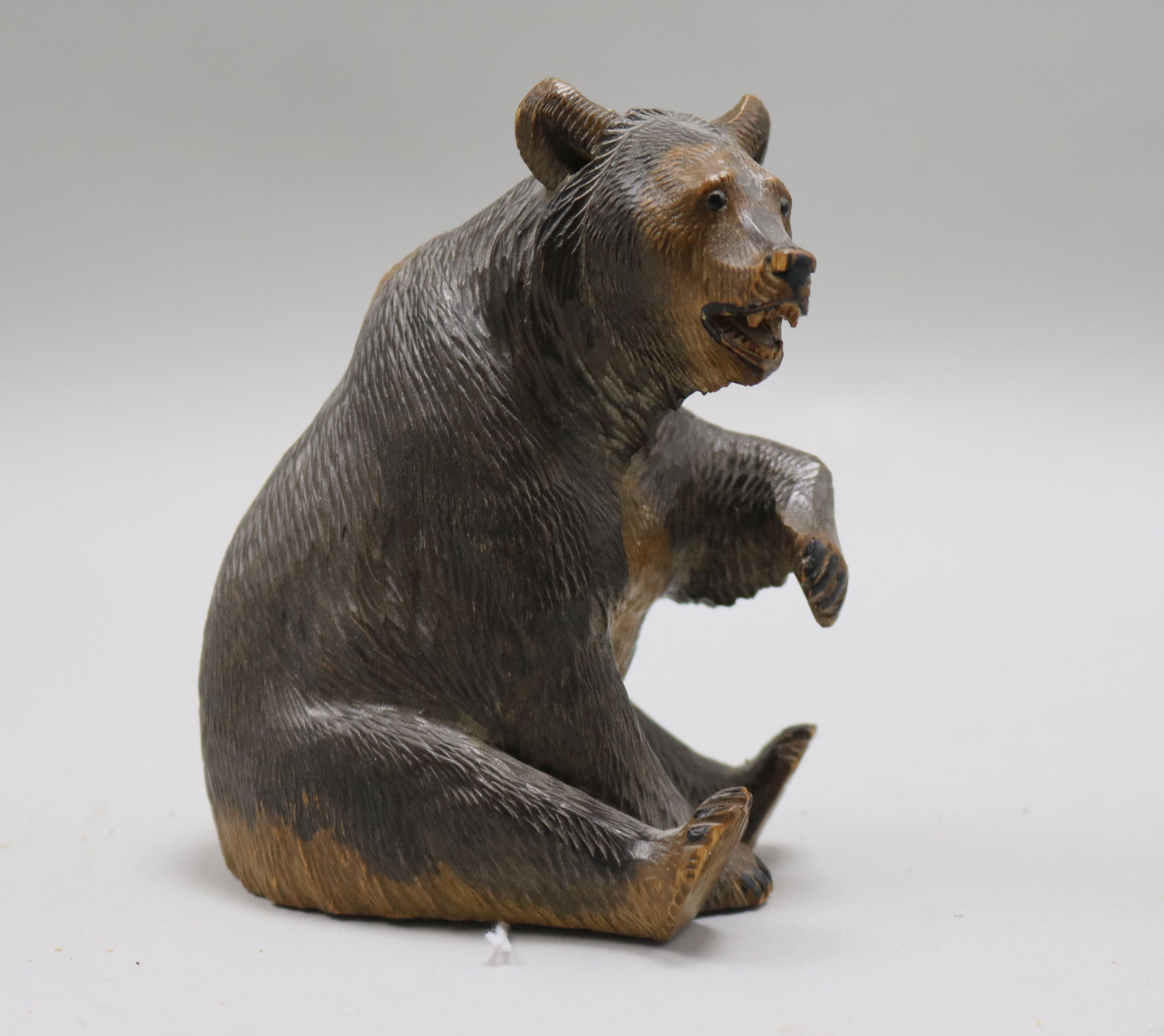 A Bavarian carved wood bear