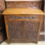 An Edwardian carved walnut chiffonier, W.86cm