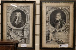 Hugh Braken2 engravingsPortrait of Charles Lord Talbot and Charles Howard, overall 16.5 x 11.5in.,