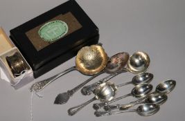A pair of Australian Arts and Crafts silver 'Gumnut' design coffee spoons, J. A. B. Linton, Perth