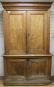 A 19th century Continental pine bookcase 4ft 6in.