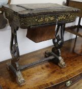 A Chinese export lacquer work table 2ft 1in