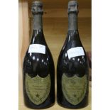 Two bottles of Dom perignon vintage champagne, 1975