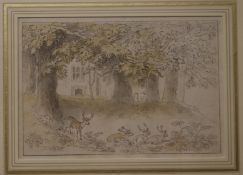 Attributed to Anthony Devis (1729-1817)ink and watercolourAsted ParkAbbott & Holder label verso5.5 x