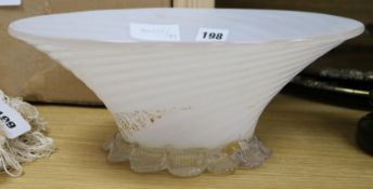 A Venetian gilt and white glass bowl