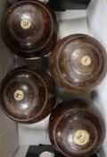 A set of four Jacques bowling bowls