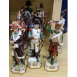 A set of eleven Capo di Monte style Napoleonic officers, 31cm