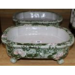 A pair of Chinese porcelain jardinieres, 14in.