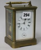 A French eight day repeating carriage clock, retailed by Cameron Kuss