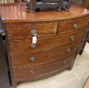A Victorian mahogany bow-fronted chest of drawers, W.3ft 4in.