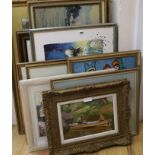 A group of assorted paintings and prints